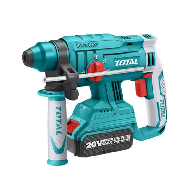 Marteau perforateur sans-fil 20v, avec 2 batterie 4ah Brushless TOTAL -TRHLI22012